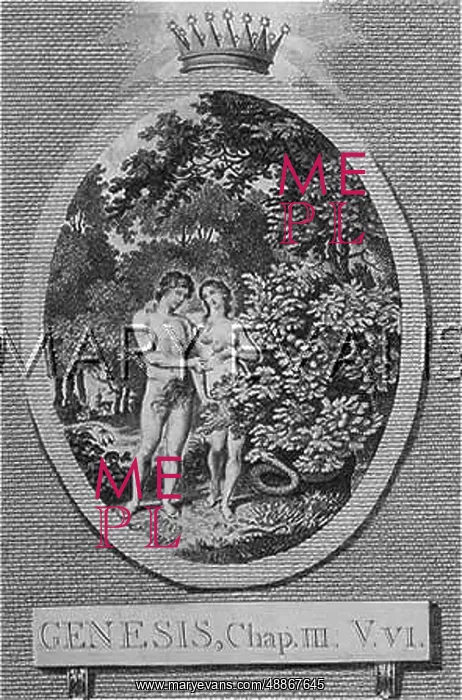  : Adam and Eve take the apple in the Garden of Eden