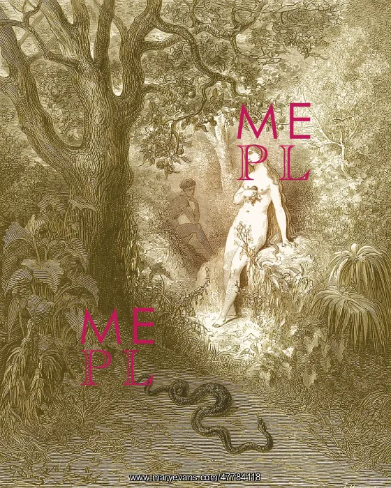 : Adam and Eve and Snake by Dore : Adam and Eve and Snake by Dore