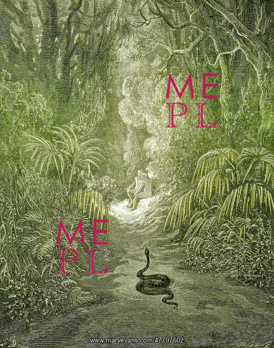 : Adam and Eve and Snake by Dore : Adam and Eve and Snake by Dore