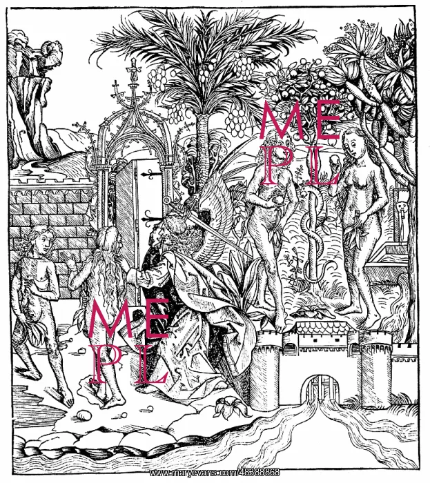 : Adam and Eve, tempted by the Serpent, eat from : Adam and Eve, tempted by the Serpent, eat from