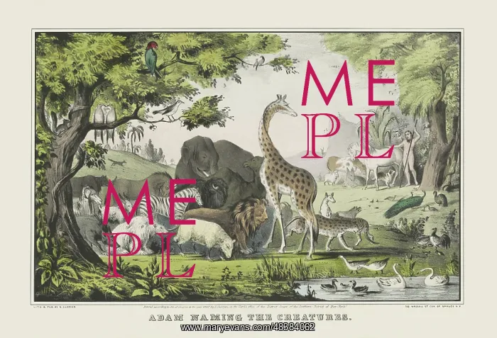 : Adam naming the creatures in the Garden of Eden : Adam naming the creatures in the Garden of Eden