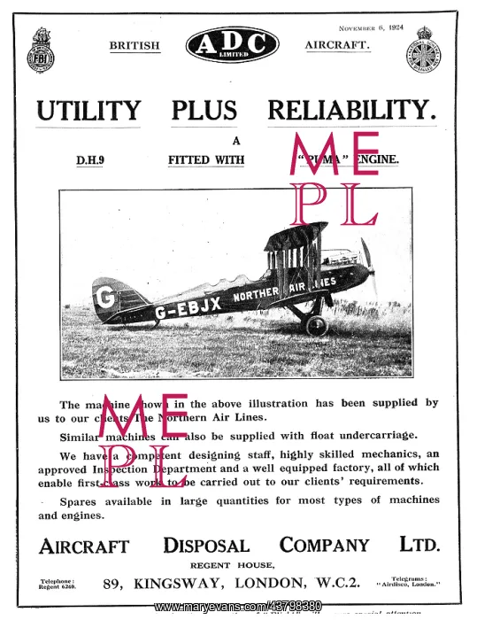 : ADC Aircraft, Aero Engines & Accessories - Airdisco. DH9 : ADC Aircraft, Aero Engines & Accessories - Airdisco. DH9