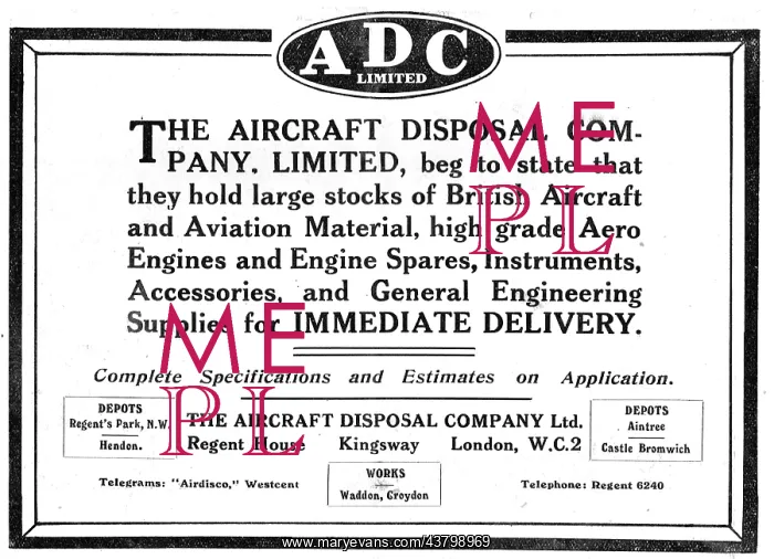 : ADC Aircraft - Airdisco - British : ADC Aircraft - Airdisco - British