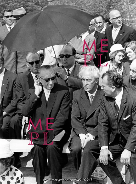 : Adenauer lays foundation stone : Adenauer lays foundation stone