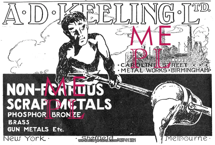  : A.D.Keelling Ltd Non Ferrous Scrap Metals. Caroline St Bhm
