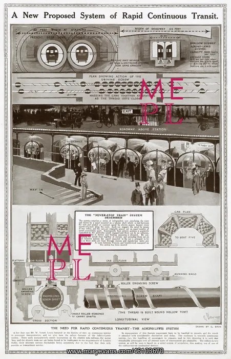: Adkins-Lewis Continuous Underground Railway System 1911 : Adkins-Lewis Continuous Underground Railway System 1911