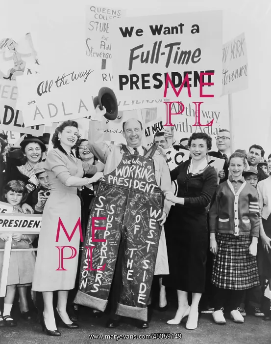 : Adlai E. Stevenson was presented with signature-decorated : Adlai E. Stevenson was presented with signature-decorated