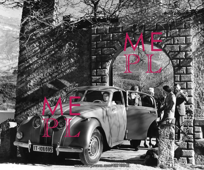 : An Adler 2.5-litre in an archway, 1939 : An Adler 2.5-litre in an archway, 1939