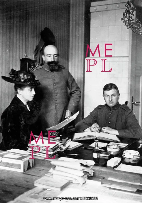 : Administration room of a charity organisation, 1917 : Administration room of a charity organisation, 1917