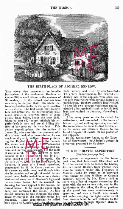 : ADMIRAL BENBOW BIRTHPLAC : ADMIRAL BENBOW BIRTHPLAC