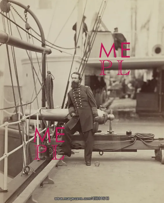 : Admiral David D. Porter on the deck of a warship : Admiral David D. Porter on the deck of a warship