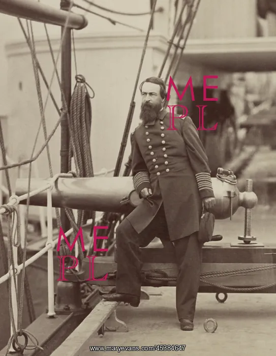 : Admiral David D. Porter on the deck of a warship : Admiral David D. Porter on the deck of a warship
