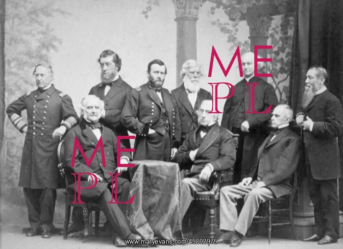 : Admiral David Farragut (standing left), ? : Admiral David Farragut (standing left), ?