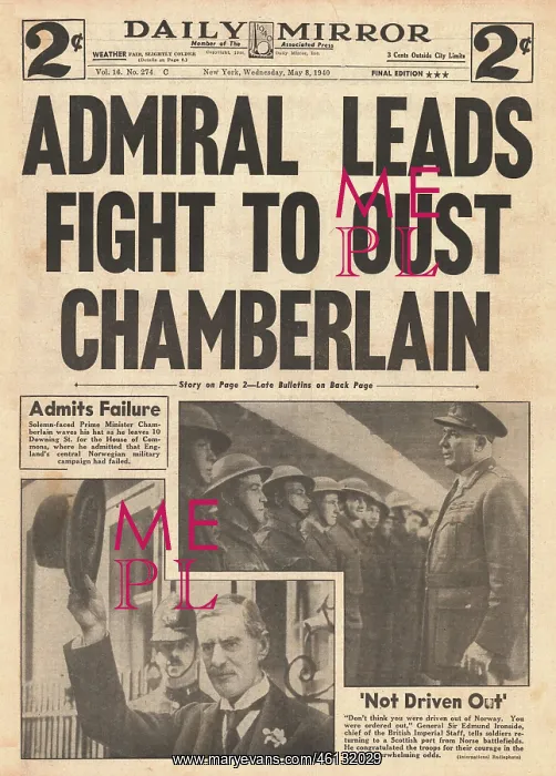 : Admiral Keyes leads fight to oust Chamberlain : Admiral Keyes leads fight to oust Chamberlain