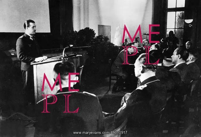 : Adolf Galland in a speech, 1943 : Adolf Galland in a speech, 1943