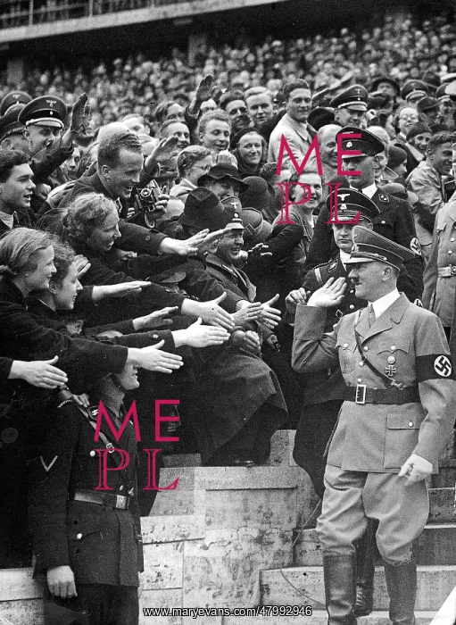 : Adolf Hitler arrives in Olympic Stadium, National Holiday : Adolf Hitler arrives in Olympic Stadium, National Holiday