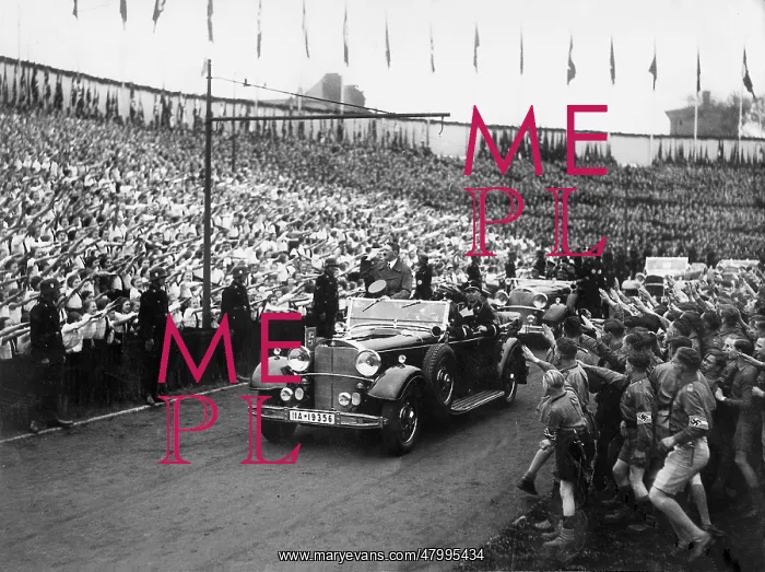 : Adolf Hitler arriving at Poststadion, Berlin, Germany : Adolf Hitler arriving at Poststadion, Berlin, Germany