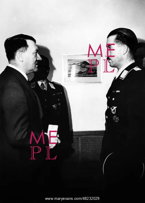 : Adolf Hitler awards Colonel Galland, 1941 : Adolf Hitler awards Colonel Galland, 1941