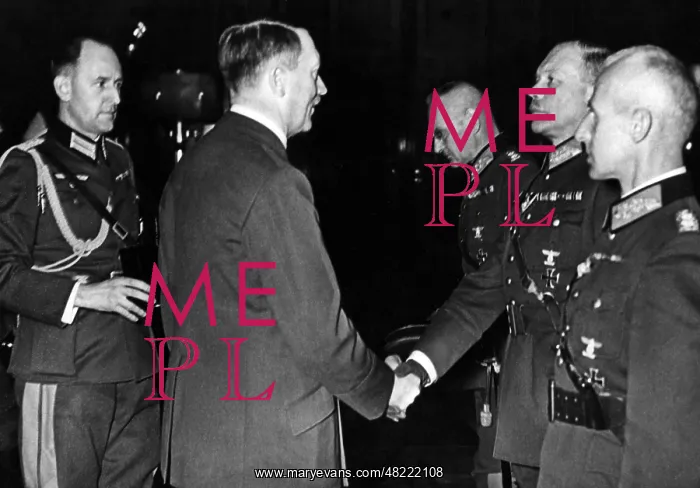 : Adolf Hitler awards the generals in charge of the Poland : Adolf Hitler awards the generals in charge of the Poland