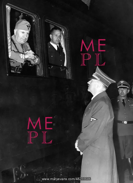 : Adolf Hitler with Benito Mussolini, 1940 : Adolf Hitler with Benito Mussolini, 1940
