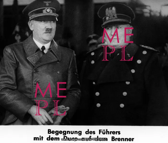: Adolf Hitler with Benito Mussolini, 1940 : Adolf Hitler with Benito Mussolini, 1940