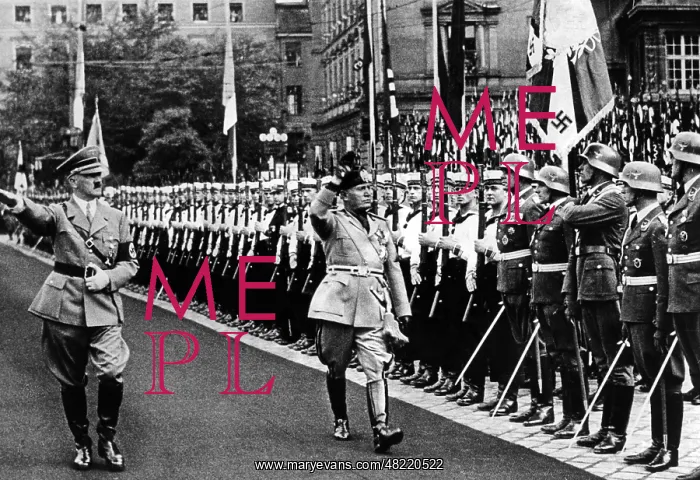 : Adolf Hitler and Benito Mussolini in Berlin, 1937 : Adolf Hitler and Benito Mussolini in Berlin, 1937