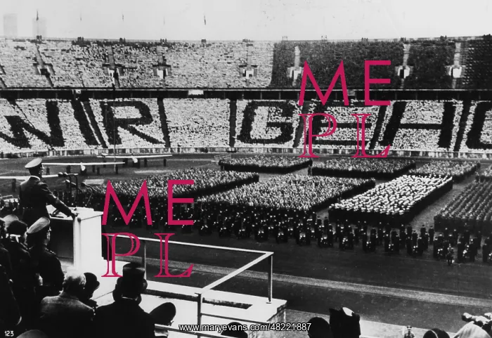 : Adolf Hitler in the Berlin Olympic Stadium on May 1, 193 : Adolf Hitler in the Berlin Olympic Stadium on May 1, 193
