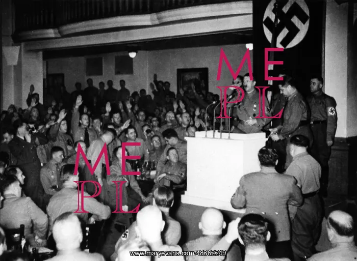 : Adolf Hitler in the Burgerbraukeller, 1938 : Adolf Hitler in the Burgerbraukeller, 1938