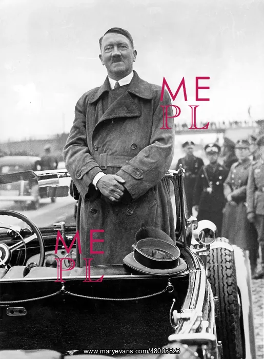 : Adolf Hitler in car at completion of 1000th km, near Breslau : Adolf Hitler in car at completion of 1000th km, near Breslau