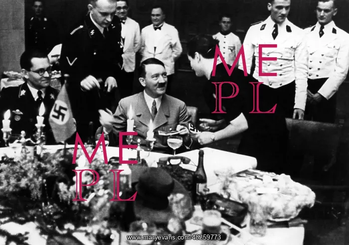 : Adolf Hitler at a Christmas party, 1937 : Adolf Hitler at a Christmas party, 1937