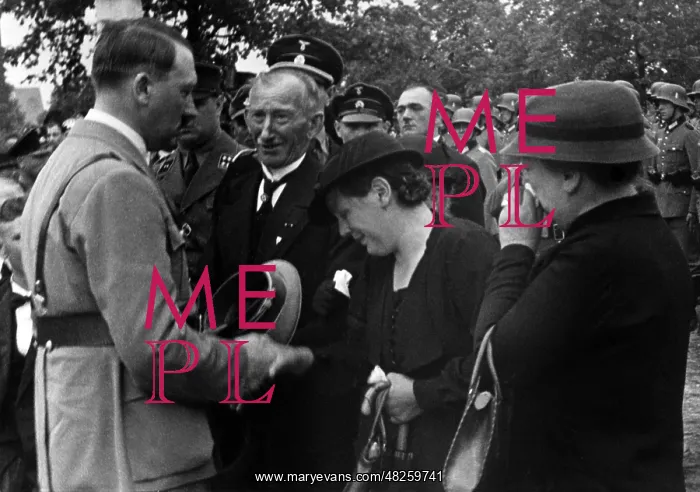 : Adolf Hitler condoles with a widow, 1930s : Adolf Hitler condoles with a widow, 1930s