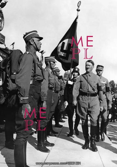 : Adolf Hitler consecrates SA flags, 1936 : Adolf Hitler consecrates SA flags, 1936