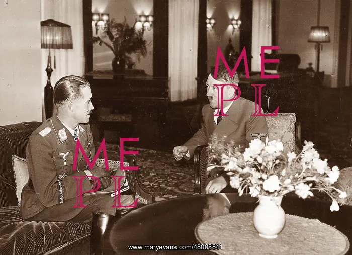 : Adolf Hitler in conversation with Major Adolf Galland : Adolf Hitler in conversation with Major Adolf Galland
