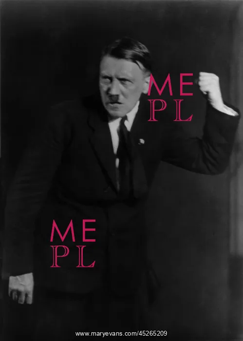 : Adolf Hitler in dramatic oratorical pose. He rehearsed : Adolf Hitler in dramatic oratorical pose. He rehearsed