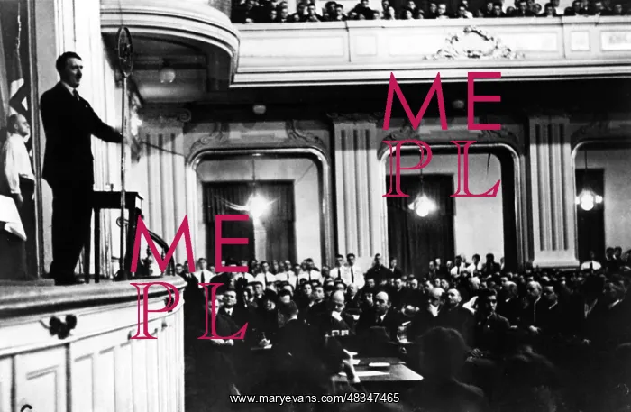 : Adolf Hitler during an election speech, 1930 : Adolf Hitler during an election speech, 1930