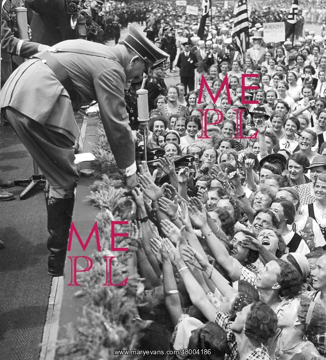: Adolf Hitler with enthusiastic crowds, Wroclaw : Adolf Hitler with enthusiastic crowds, Wroclaw