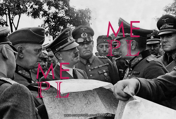 : Adolf Hitler with generals during the combat in Poland, 193 : Adolf Hitler with generals during the combat in Poland, 193