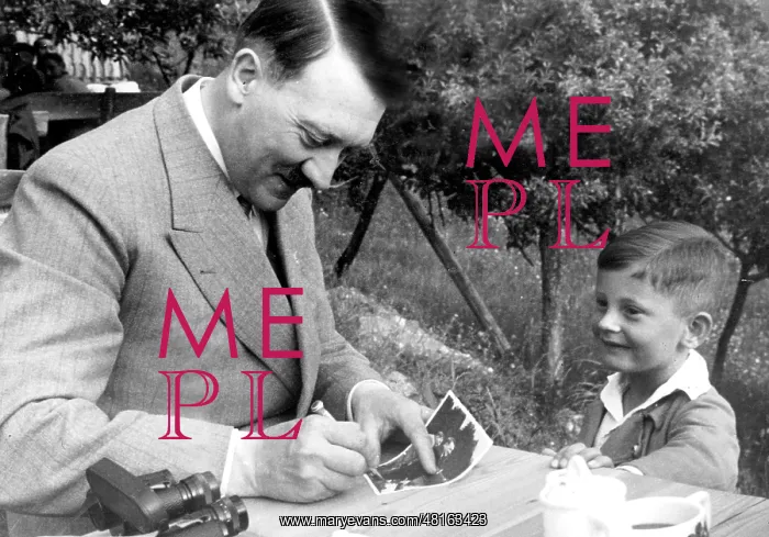 : Adolf Hitler gives an autograph : Adolf Hitler gives an autograph