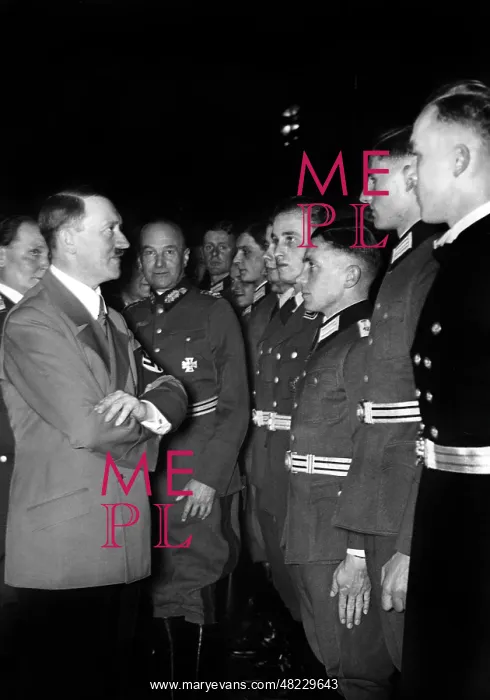 : Adolf Hitler greets young officers 1939 : Adolf Hitler greets young officers 1939