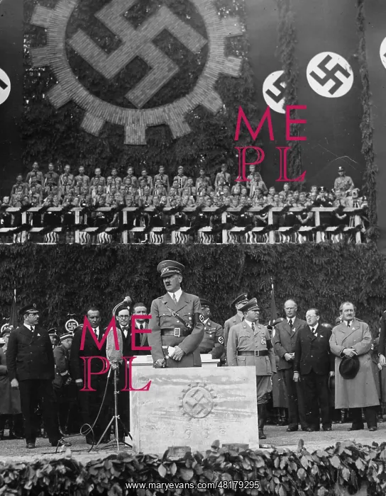 : Adolf Hitler at the groundbreaking ceremony of the VW plant : Adolf Hitler at the groundbreaking ceremony of the VW plant