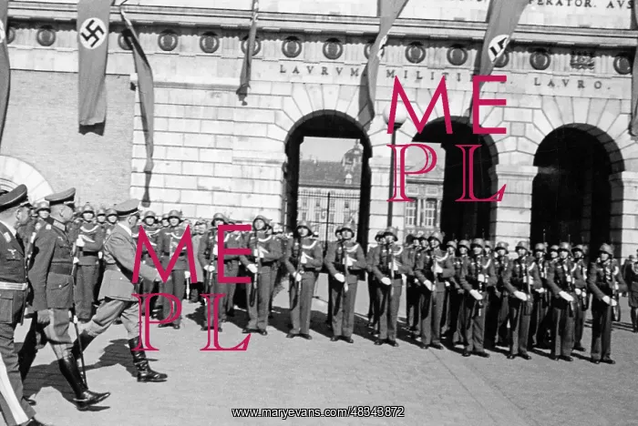 : Adolf Hitler in front of the guards of honor, 1938 : Adolf Hitler in front of the guards of honor, 1938