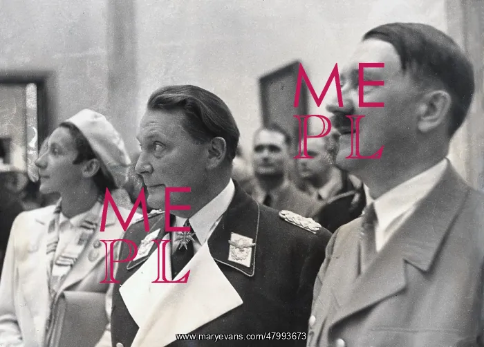 : Adolf Hitler and Hermann Goering at exhibition, Munich : Adolf Hitler and Hermann Goering at exhibition, Munich