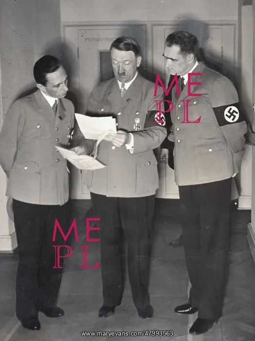 : Adolf Hitler with Hess and Goebbels, Berlin : Adolf Hitler with Hess and Goebbels, Berlin
