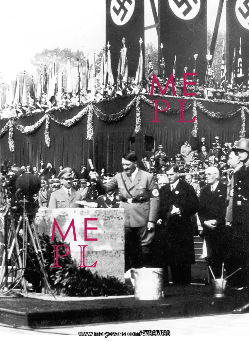 : Adolf Hitler hitting the foundation stone, Munich : Adolf Hitler hitting the foundation stone, Munich