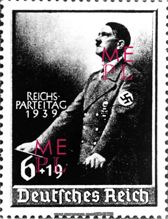 : Adolf Hitler image on a stamp, 1939 : Adolf Hitler image on a stamp, 1939