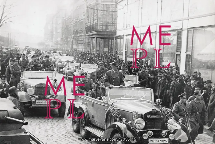 : Adolf Hitler (in the car) on his arrival in Brno on : Adolf Hitler (in the car) on his arrival in Brno on