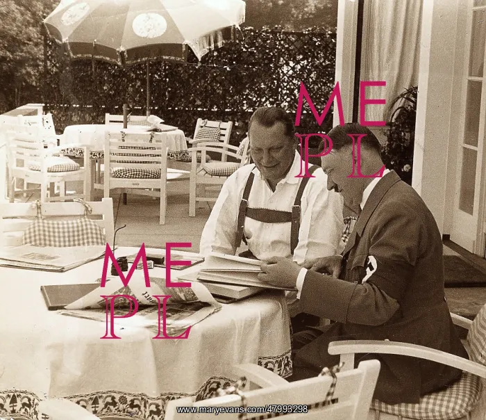 : Adolf Hitler (in party uniform) and Hermann Goering : Adolf Hitler (in party uniform) and Hermann Goering
