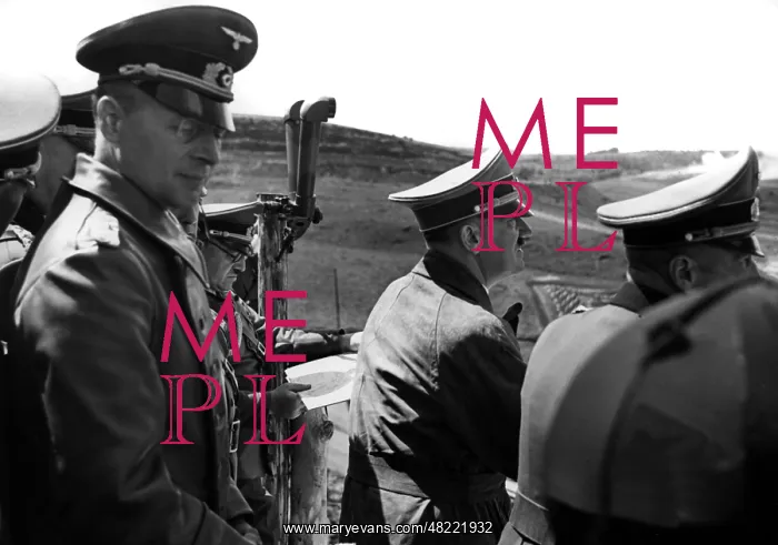 : Adolf Hitler inspects the Siegfried Line, 1939 : Adolf Hitler inspects the Siegfried Line, 1939