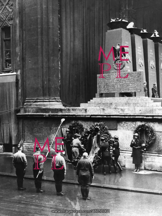 : Adolf Hitler lays a wreath during the traditional : Adolf Hitler lays a wreath during the traditional
