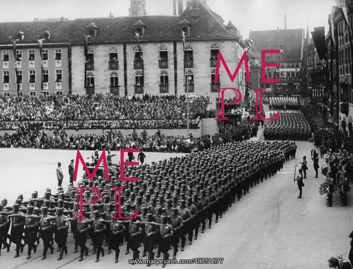 : Adolf Hitler and the march of the NSKK at the : Adolf Hitler and the march of the NSKK at the